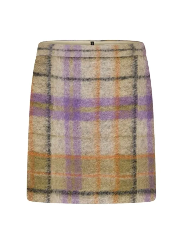 Lanius Checked mini skirt - Green multicolor^Dame Underdele
