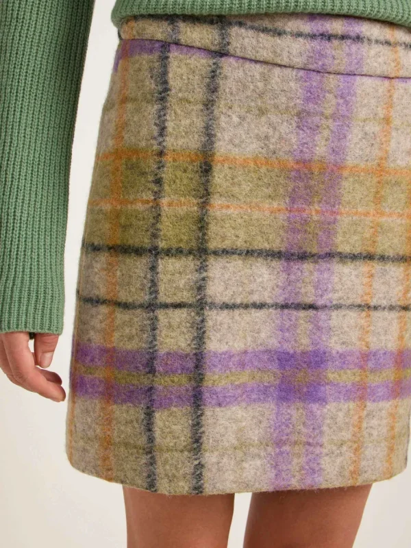Lanius Checked mini skirt - Green multicolor^Dame Underdele