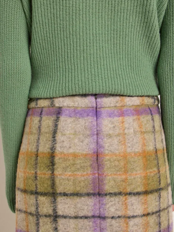 Lanius Checked mini skirt - Green multicolor^Dame Underdele