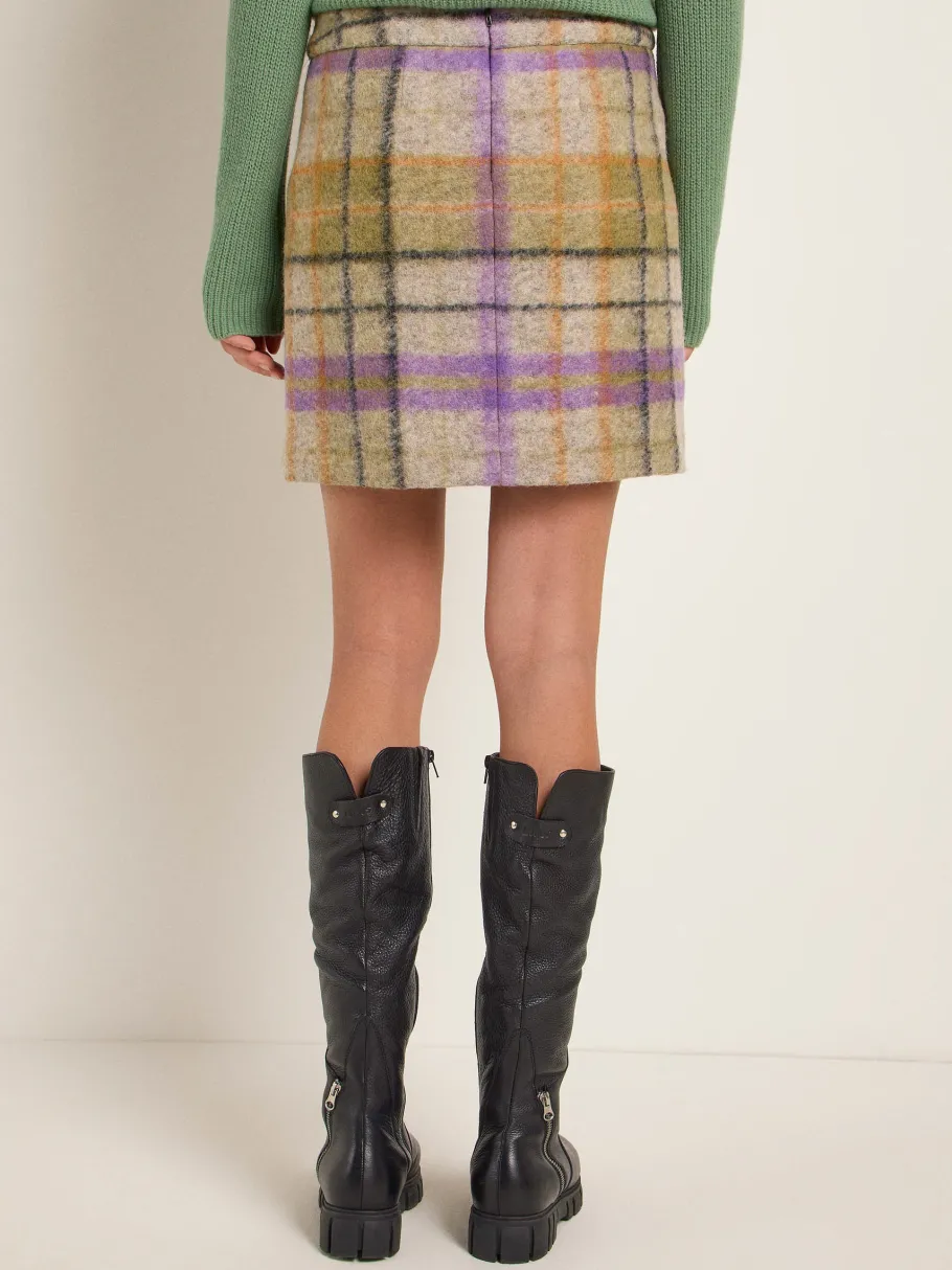 lanius_checked_mini_skirt_5.webp Lanius Checked mini skirt - Green multicolor^Dame Underdele