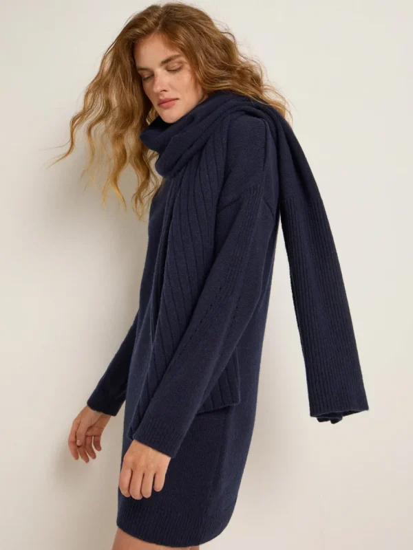 Lanius Mini knit dress (GOTS) - midnight melange^Dame Kjoler Og Jumpsuits