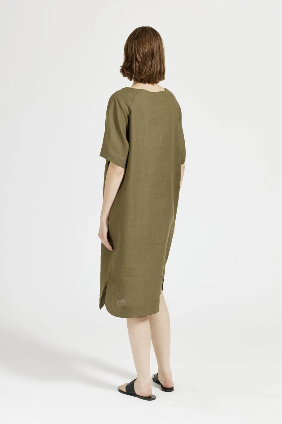 maska__arya_linen_dress___1.webp Maska - Arya Linen Dress - Dark Green^Dame Kjoler Og Jumpsuits