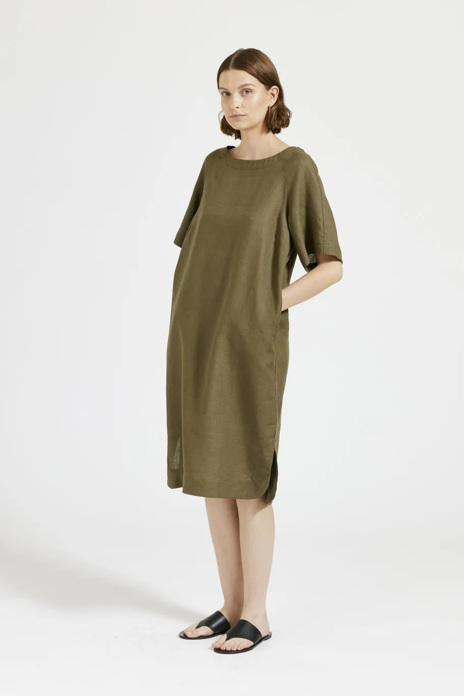 maska__arya_linen_dress___2.webp Maska - Arya Linen Dress - Dark Green^Dame Kjoler Og Jumpsuits