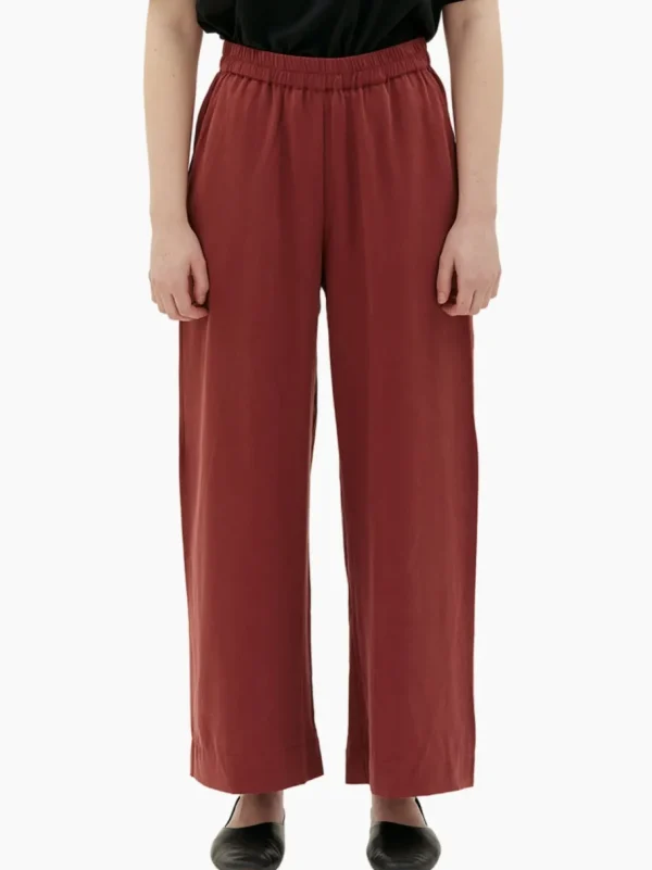 Maska - Thea flowy tencel pants - Brick Red^Dame Underdele