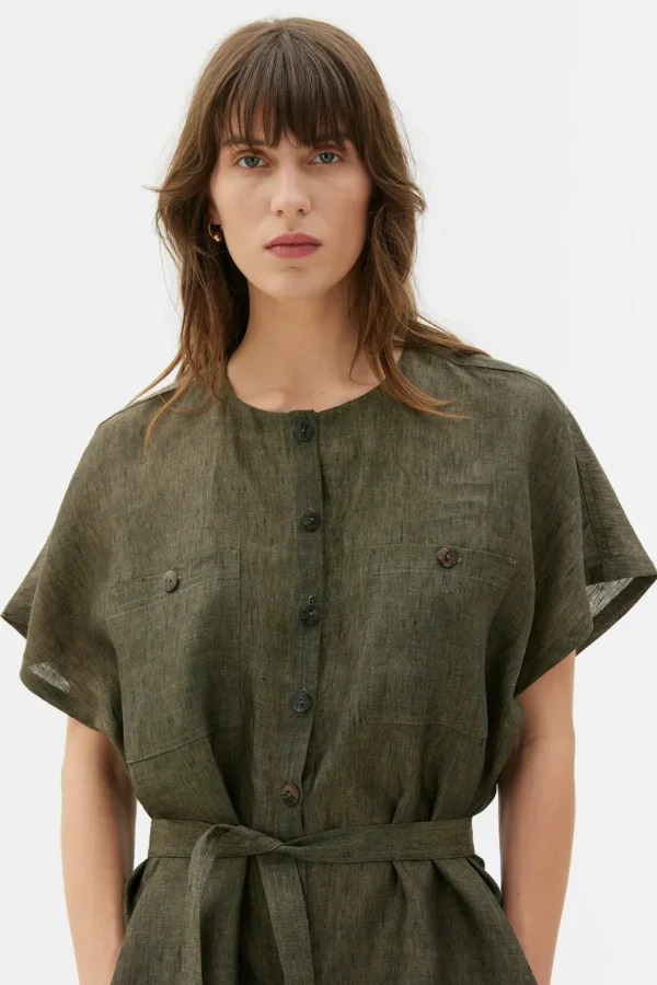 Maska Alva linen jumpsuit - Black melange^Dame Kjoler Og Jumpsuits
