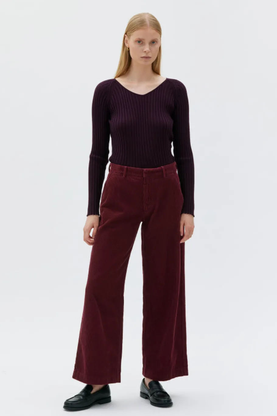 maska_aya_wide_leg_cordur_0.webp Maska Aya wide leg corduroy trousers - Bourdeaux^Dame Underdele