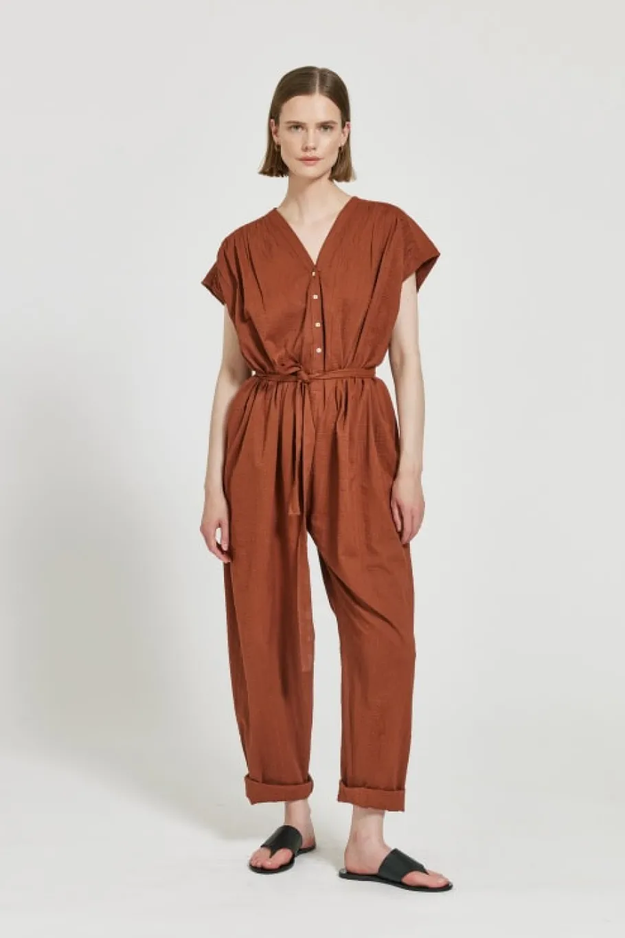 maska_huma__organic_cotto_2.webp Maska Huma - Organic cotton jumpsuit Teracotta^Dame Kjoler Og Jumpsuits