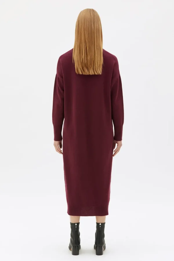 Maska Kaya knitted dress in lambswool - Bourdeaux^Dame Kjoler Og Jumpsuits