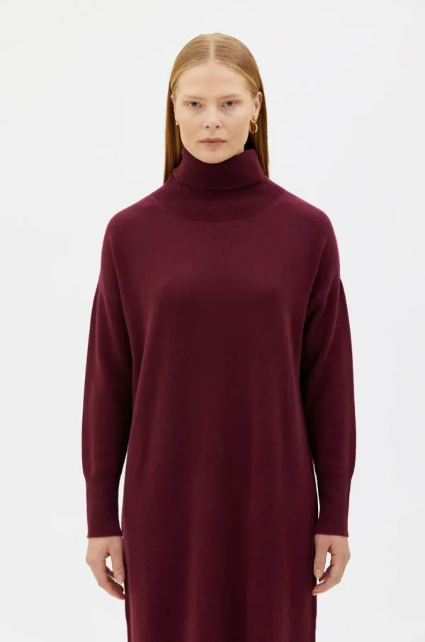 Maska Kaya knitted dress in lambswool - Bourdeaux^Dame Kjoler Og Jumpsuits