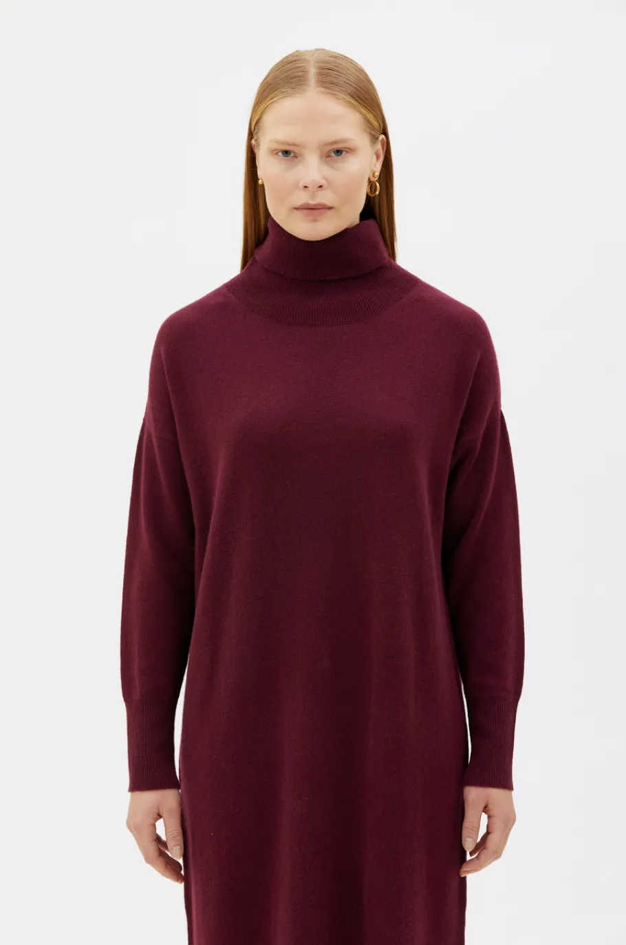 maska_kaya_knitted_dress__4.webp Maska Kaya knitted dress in lambswool - Bourdeaux^Dame Kjoler Og Jumpsuits