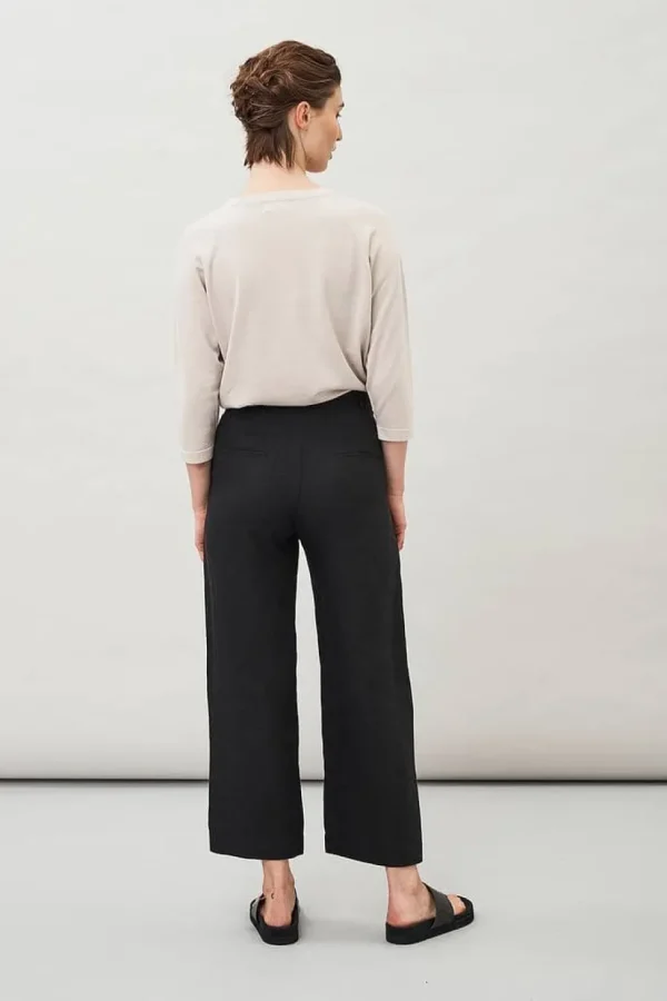Maska Lissy Cropped Linen trousers Black^Dame Underdele