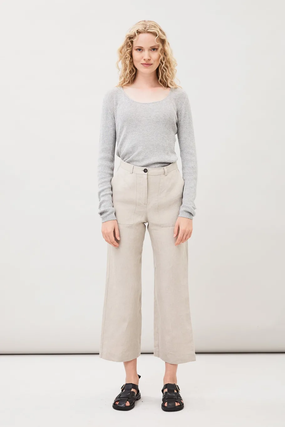 maska_lissy_linen_pants_o_1.webp Maska Lissy Linen Pants Oat Beige^Dame Underdele