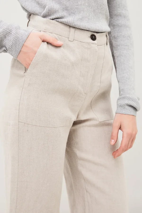 Maska Lissy Linen Pants Oat Beige^Dame Underdele