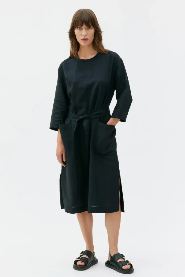Maska Opal linen dress - Black^Dame Kjoler Og Jumpsuits