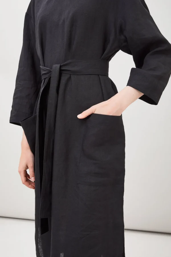 Maska Opal linen dress - Black^Dame Kjoler Og Jumpsuits