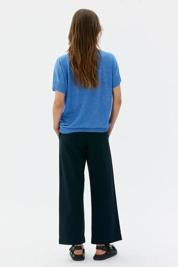 Maska Sirus Silk Linen Dolman Sleeve Top Light Blue^Dame Overdele