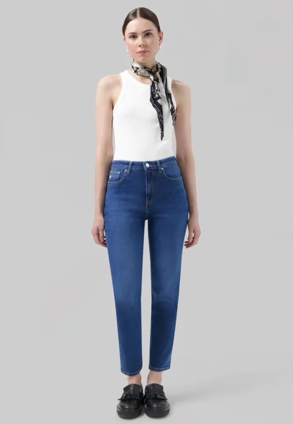 Mud Jeans - Mams Stretch Tapered - Stone Indigo^Dame Underdele
