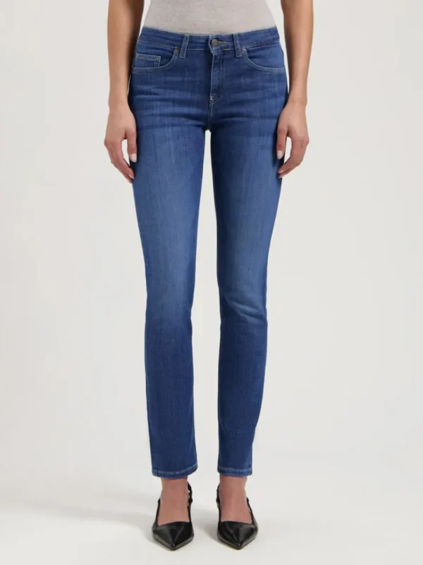 Mud Jeans Faye Low Slim - Stone Indigo^Dame Underdele