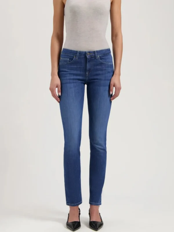 Mud Jeans Faye Low Slim - Stone Indigo^Dame Underdele