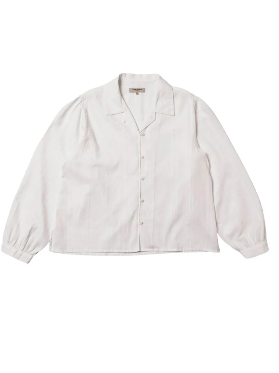 nudie_jeans__edith_stripe_0.webp Nudie Jeans - Edith striped dobby blouse offwhite^Dame Overdele