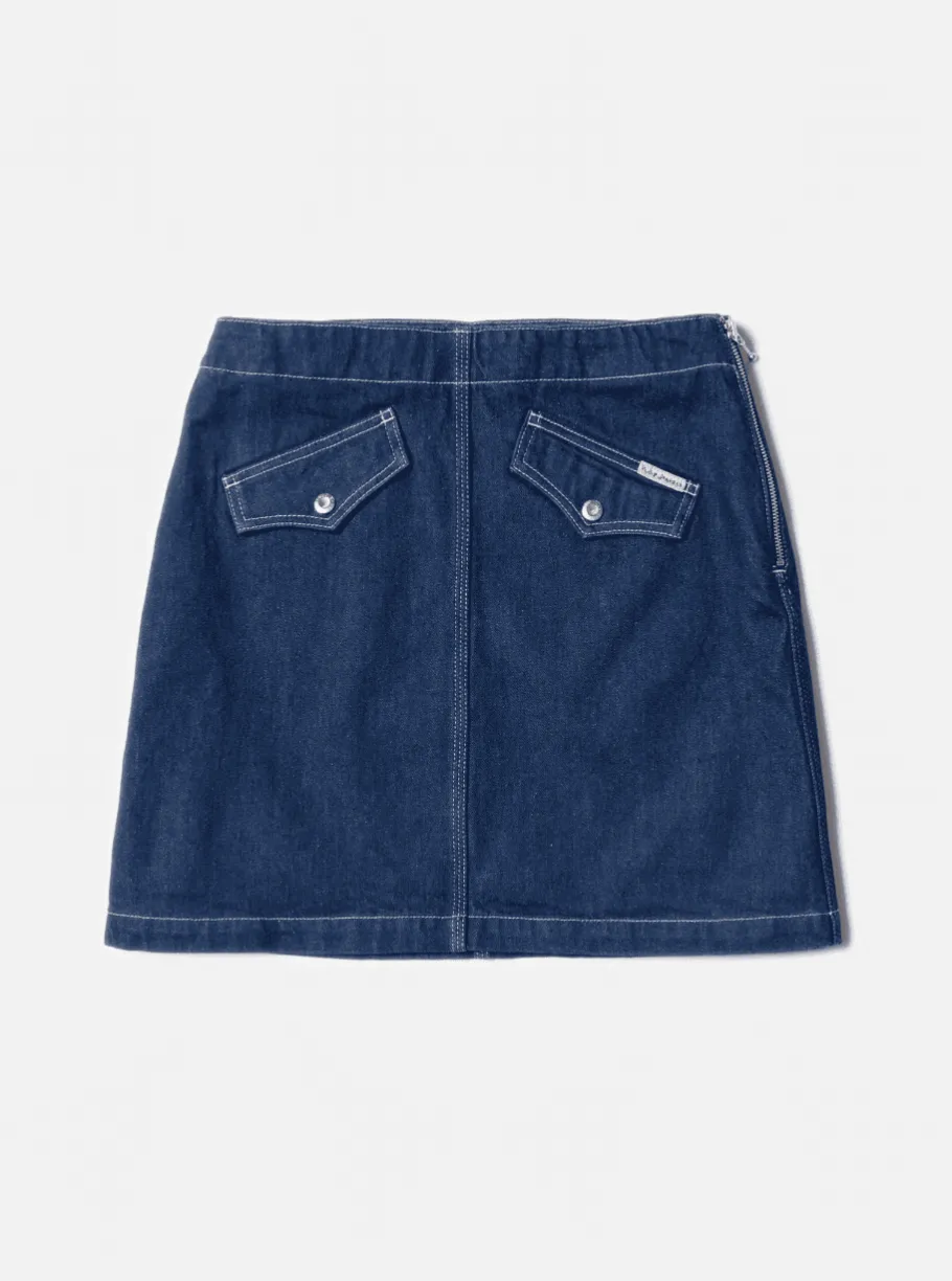 nudie_jeans_elvy_western__0.webp Nudie Jeans Elvy Western Denim Skirt Blue^Dame Underdele