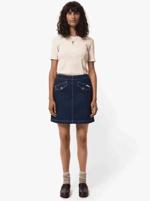 Nudie Jeans Elvy Western Denim Skirt Blue^Dame Underdele
