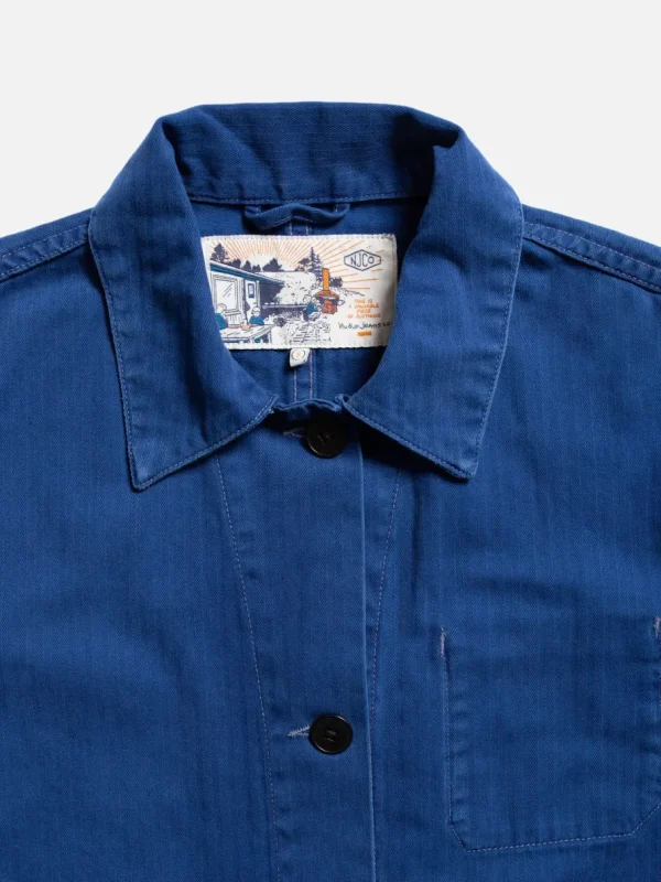 Nudie Jeans Lovis Herringbone Jacket Blue^Dame Overtøj