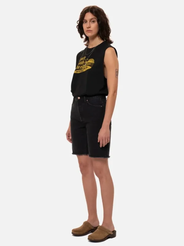Nudie Jeans Maud Shorts sort - økologiske denimshorts^Dame Underdele