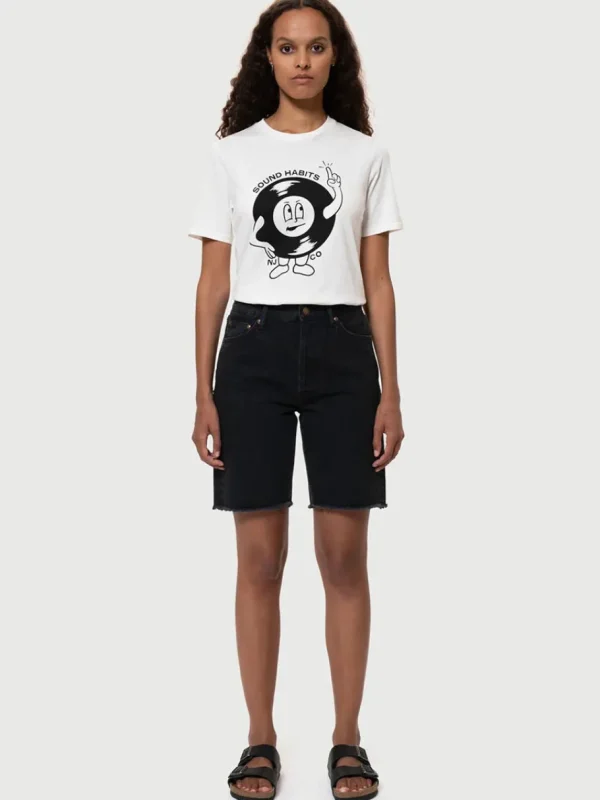 Nudie Jeans Maud Shorts sort - økologiske denimshorts^Dame Underdele