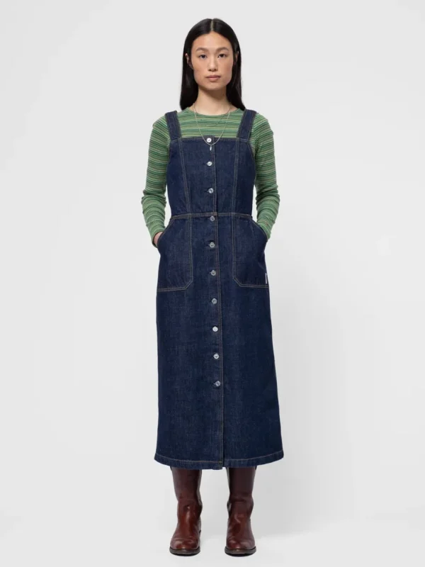 Nudie Jeans Mona Denim Dress 40s Redcast Dark Blue^Dame Kjoler Og Jumpsuits