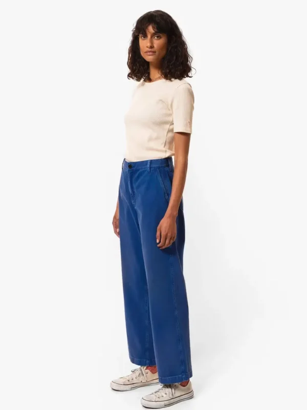 Nudie Jeans Wendy Herringbone Pants Blue^Dame Underdele