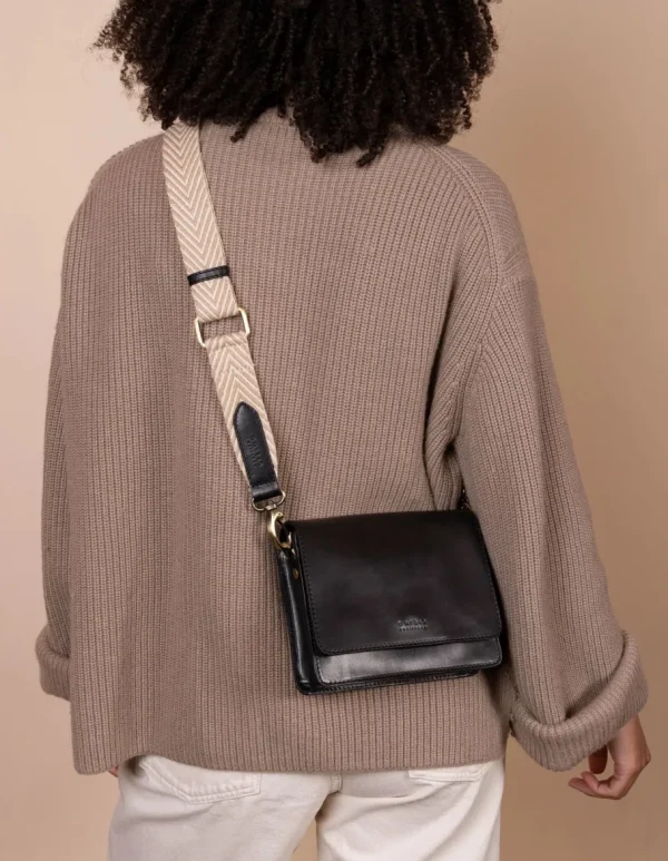 O My Bag - Herringbone Webbing Strap - Sand & Black^Dame Tasker Og Punge