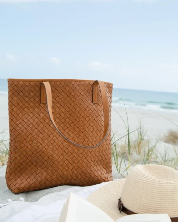 O My Bag Georgia Flettet Lædertaske cognac^Dame Tasker Og Punge