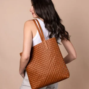 O My Bag Georgia Flettet Lædertaske cognac^Dame Tasker Og Punge