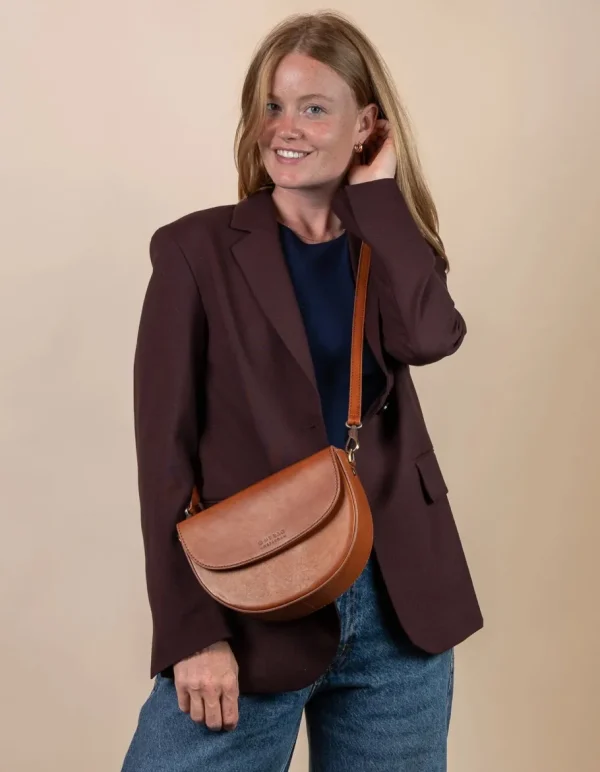 O My Bag Lædertaske Ava cognac - 2 remme^Dame Tasker Og Punge