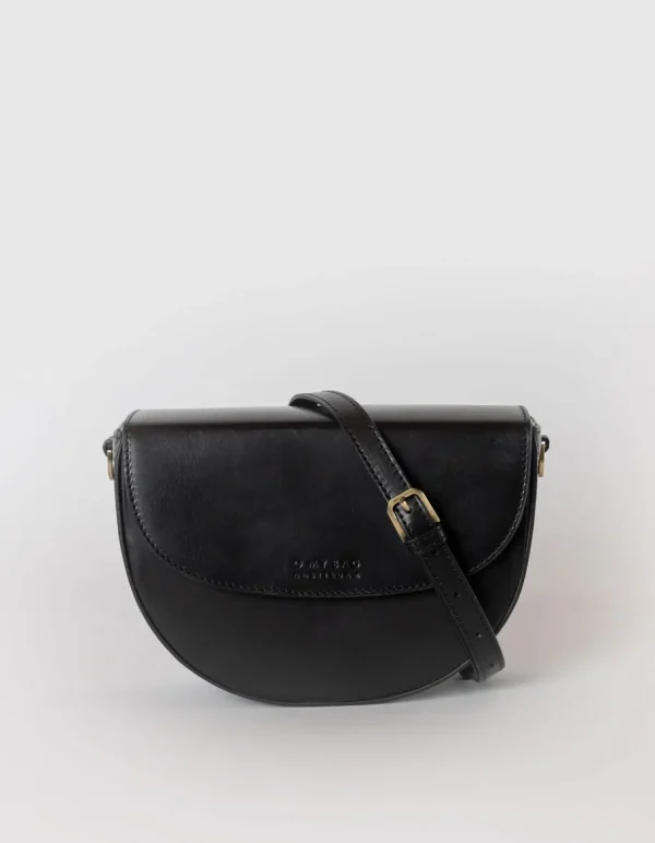 O My Bag Lædertaske Ava sort - 2 remme^Dame Tasker Og Punge