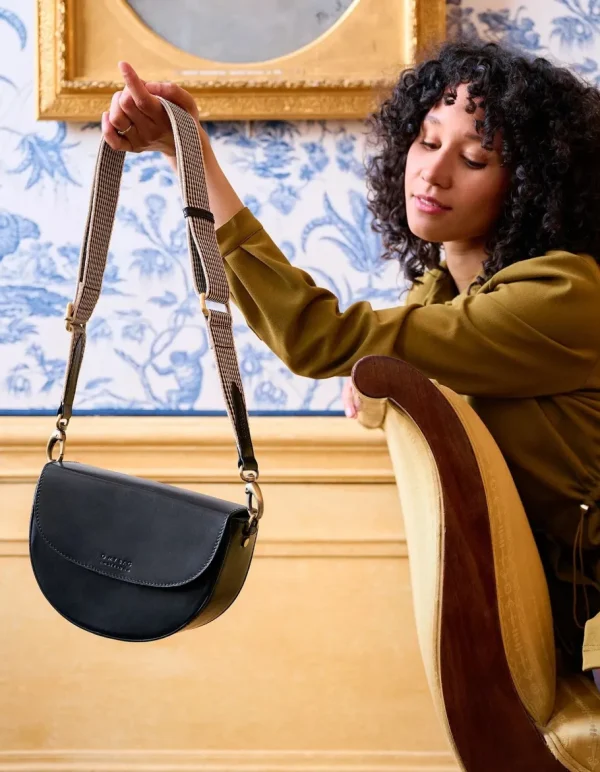 O My Bag Lædertaske Ava sort - 2 remme^Dame Tasker Og Punge