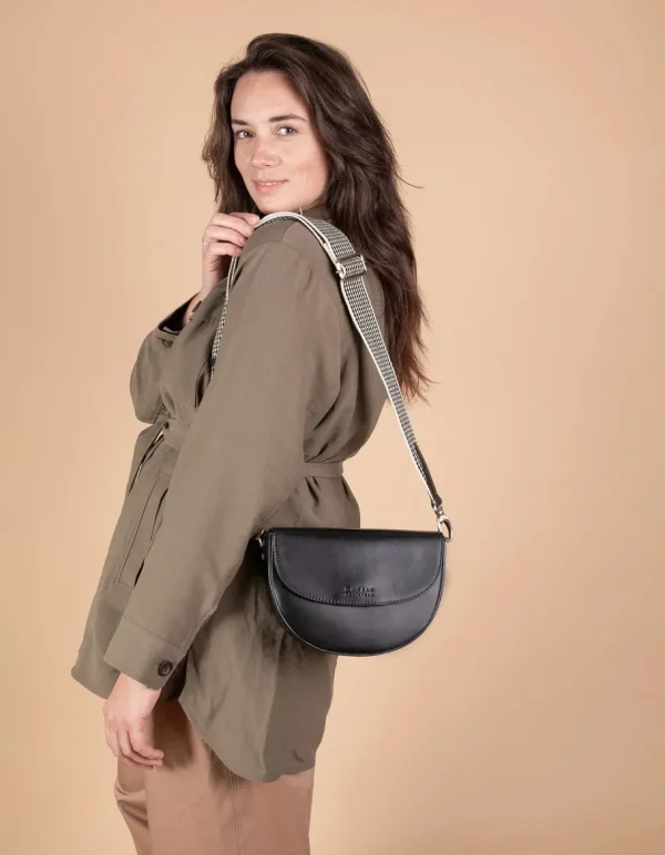 O My Bag Lædertaske Ava sort - 2 remme^Dame Tasker Og Punge