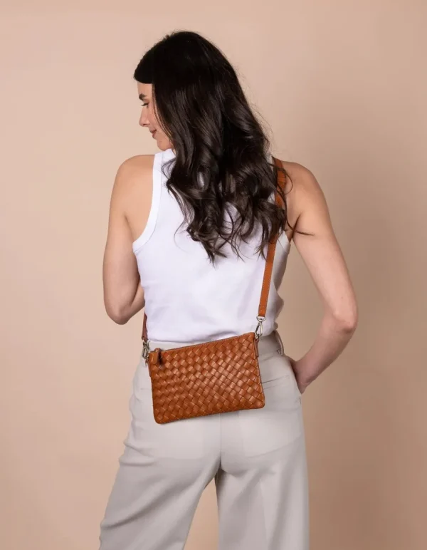 O My Bag Lexi flettet lædertaske Cognac^Dame Tasker Og Punge