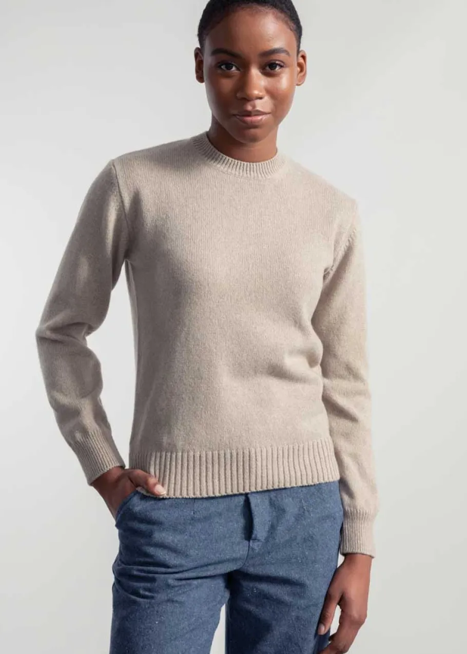 rifo_edda_womens_recycled_0-1.webp Rifo Edda Women's Recycled Cashmere Sweater Sand Beige^Dame Overdele