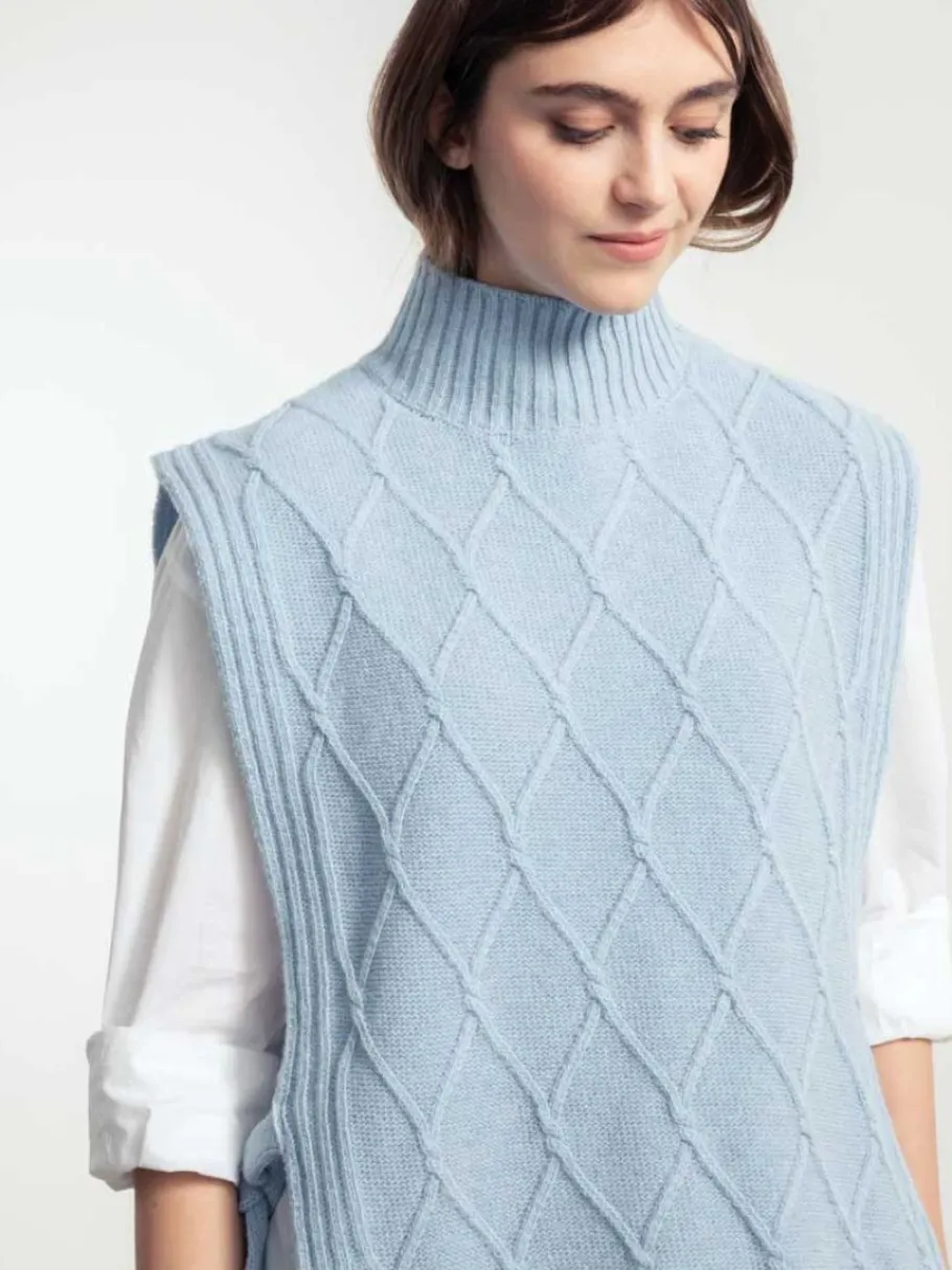rifo_recycled_wool_turtle_1.webp Rifo Recycled Wool Turtleneck Vest Powder Blue^Dame Overdele