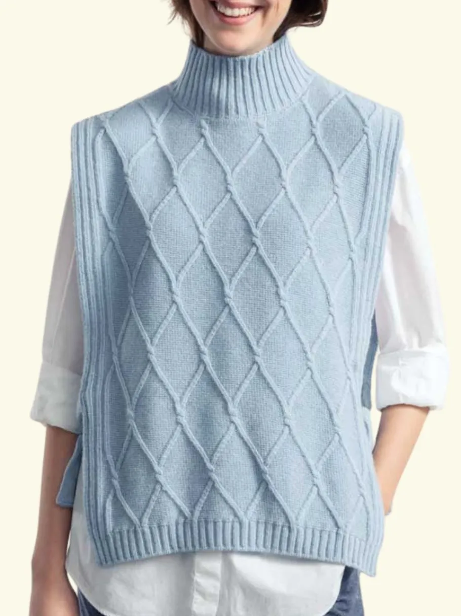 rifo_recycled_wool_turtle_2.webp Rifo Recycled Wool Turtleneck Vest Powder Blue^Dame Overdele