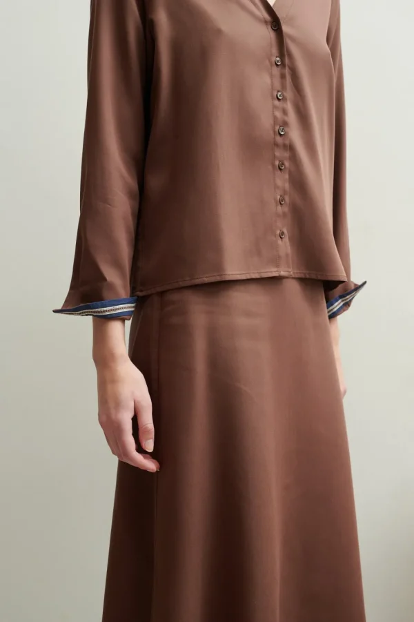 Schulz by Crowd Nina skirt Brown Tencel^Dame Underdele