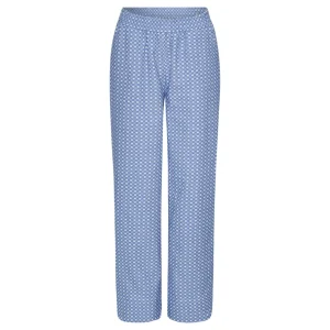 Schulz by Crowd Panne Organic Cotton Pants Delosca Blue/white^Dame Underdele