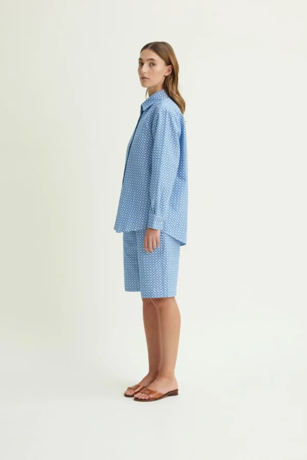 Schulz by Crowd Sanne oversize skjorte Blue/White^Dame Overdele