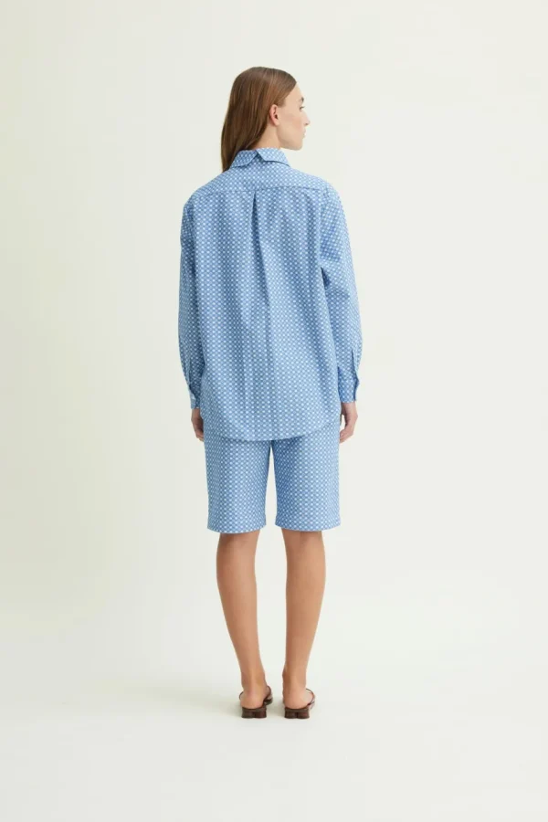 Schulz by Crowd Sanne oversize skjorte Blue/White^Dame Overdele