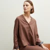 Schulz by Crowd Sessa shirt Brown Tencel^Dame Overdele