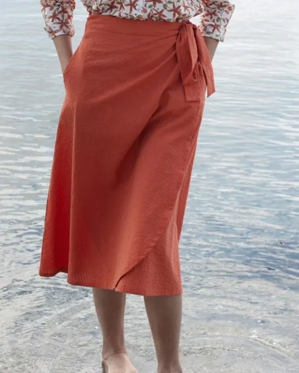 Serendipity Seersucker Skirt papaya^Dame Underdele
