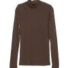 Serendipity - bluse i økologisk bomuld - Turtleneck Chestnut^Dame Overdele