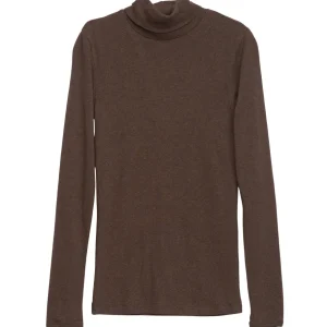 Serendipity - bluse i økologisk bomuld - Turtleneck Chestnut^Dame Overdele